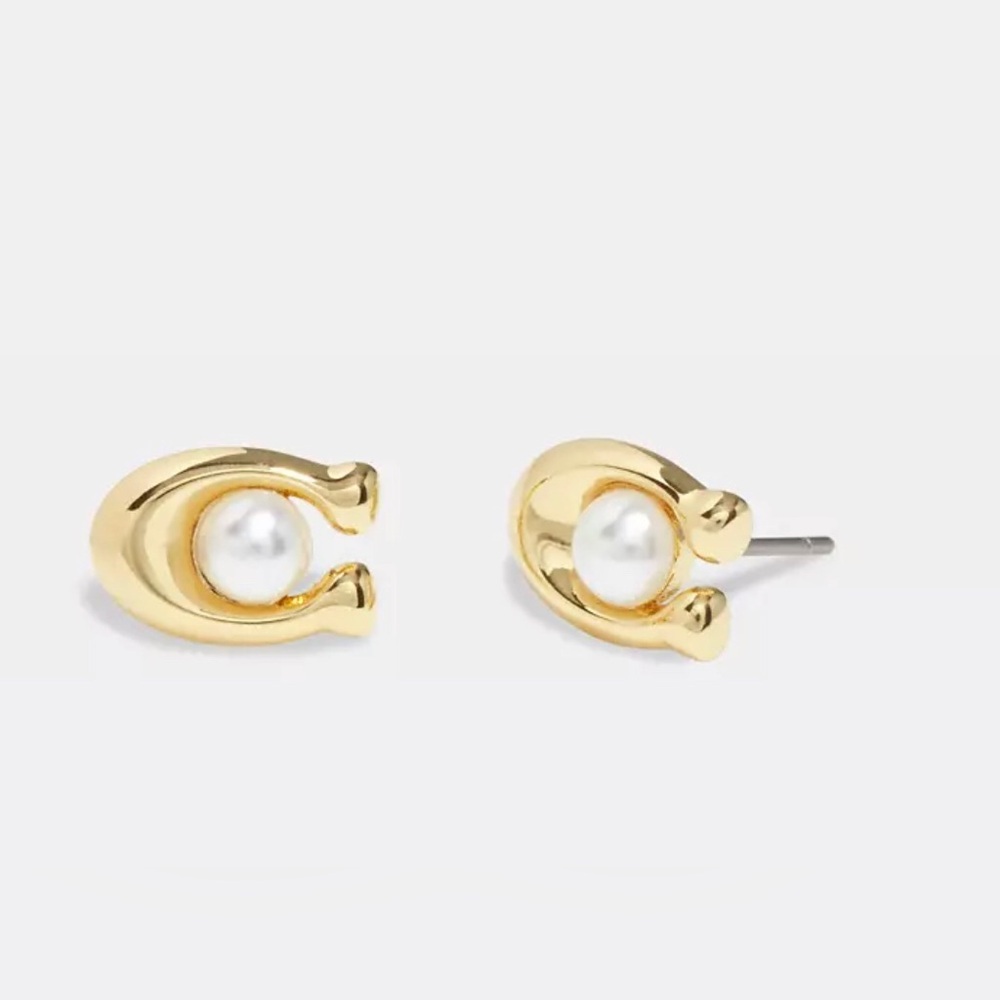Coach Strawberry Signature pearl Stud Earrings Set brand new - Picture 3 of 5